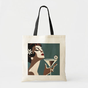 Mid Century Modern Kunst Die Martini-Diva Tragetasche