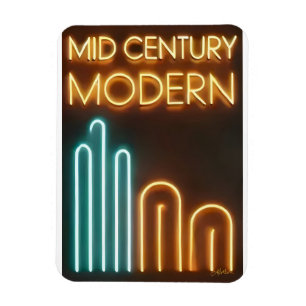 Mid-Century-Modern-Kunst Neon-Schild Design Magnet