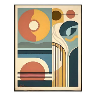 Mid Century Modern Kunst Sonnenaufgang Sonnenunter Fotodruck