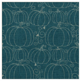 Mid-Century Modern Kürbis Teal Stoff