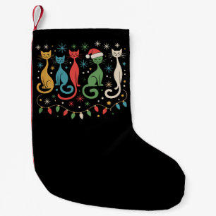 Mid Century Modern Look Katzen Weihnachten Retro 5 Kleiner Weihnachtsstrumpf