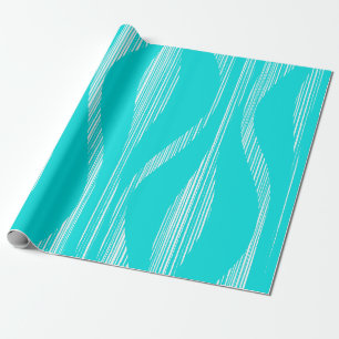 Mid Century Modern Lounge Muster Türkis Geschenkpapier