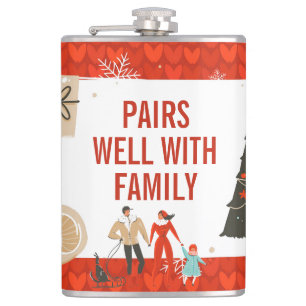 Mid-Century Modern Lustige Weihnachts-Feuerwasse Flachmann