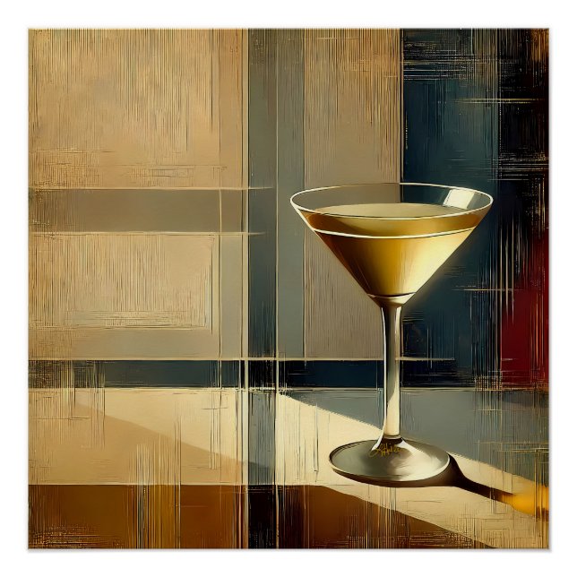 Mid Century Modern Martini in a Moonbeam Poster (Vorderseite)