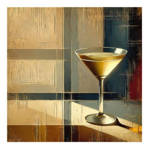Mid Century Modern Martini in einem Mondstrahl Fotodruck