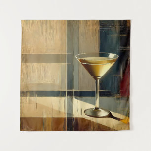 Mid Century Modern Martini in einem Mondstrahl Wandteppich