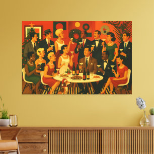 Mid Century Modern Martini Intellektuelle Weihnach Leinwanddruck