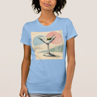 Mid Century Modern Martini Pastel Minimalist Art T-Shirt