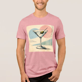 Mid Century Modern Martini Pastel Minimalist Art Tri-Blend Shirt