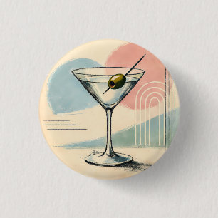 Mid Century Modern Martini Pastell Minimalistische Button