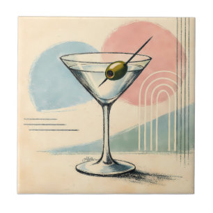 Mid Century Modern Martini Pastell Minimalistische Fliese