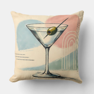 Mid Century Modern Martini Pastell Minimalistische Kissen