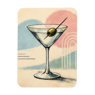 Mid Century Modern Martini Pastell Minimalistische Magnet