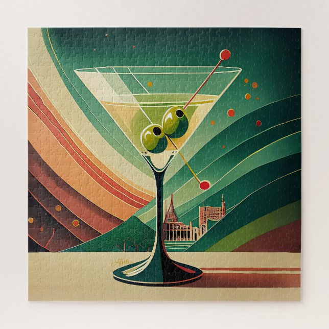 Mid Century Modern Martini Reise Kathedralenblick (Vertikal)