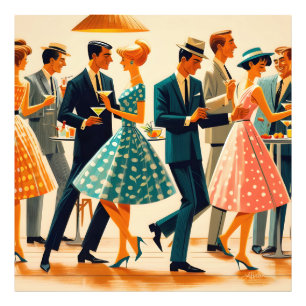 Mid Century Modern Martinis Tanz-Cocktailparty Fotodruck