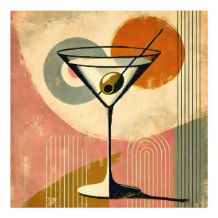 Mid Century Modern Minimalistische Kunst Martini Fotodruck
