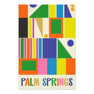 Mid Century Modern Palm Springs Farbige Abstract Fotodruck