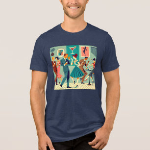 Mid Century Modern Party Der Martini-Tanz Tri-Blend Shirt