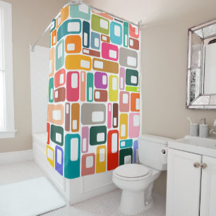 Mid-Century Modern Pattern Duschvorhang