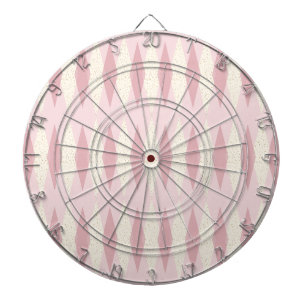 Mid Century Modern Pink Argyle Dart Board Dartscheibe