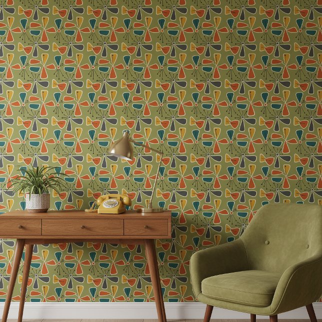 Mid-Century Modern Pinwheel Abstract #10 Gr ID1224 Tapete (Von Creator hochgeladen)