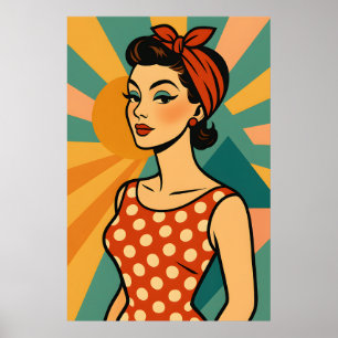 Mid Century Modern Pop Art - Retro Glam Schönheit Poster