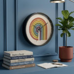 Mid-Century Modern Pride Wall Uhr<br><div class="desc">A sophisticated take on the rainbow,  this design features fluid,  ribbon-like arcs in a muted mid-century modern palette. This versatile graphic brings a touch of "quiet pride" and warmth to any collection.</div>