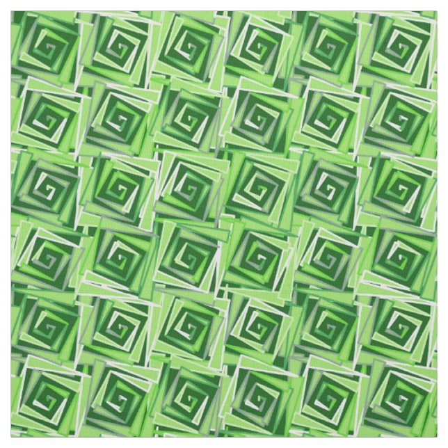 Mid-Century Modern Quadratische Spiralen, Jade Grü Stoff (Muster)
