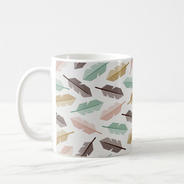 Mid-Century Modern Retro Feathers Mug Kaffeetasse (Links)
