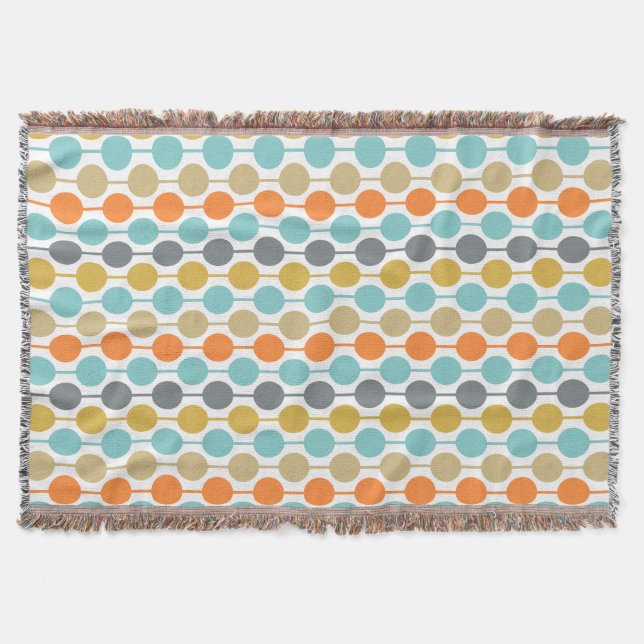 Mid-Century Modern Retro Geometric Circles Pattern Decke (Vorderseite)