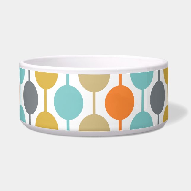Mid-Century Modern Retro Geometric Circles Pattern Napf (Vorderseite)