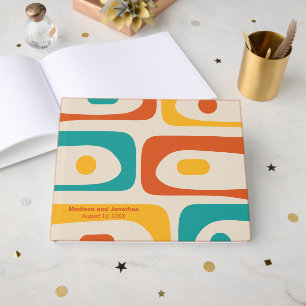 Mid Century Modern Retro Piquet Personalisiert Gästebuch
