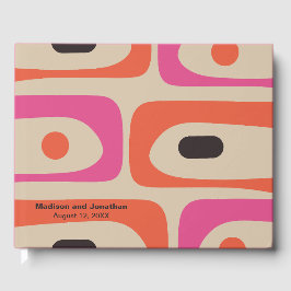 Mid Century Modern Retro Piquet Personalized Gästebuch