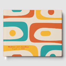Mid Century Modern Retro Piquet Personalized Gästebuch