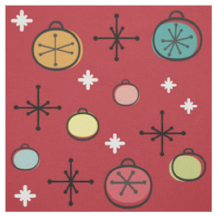 Mid Century Modern Retro Weihnachtskunst Rot Stoff