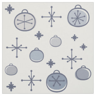 Mid Century Modern Retro Weihnachtskunst Silber Stoff