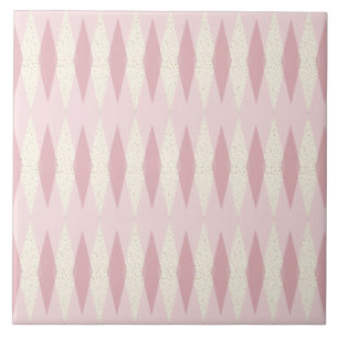 Mid Century Modern Rosa Argyle Große Keramikfliese