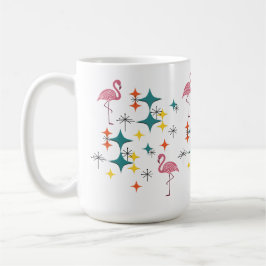 Mid Century Modern Rosa Flamingo Diamant Sternenex Kaffeetasse