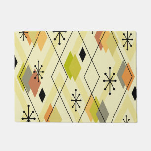 Mid Century Modern Scattered Diamonds Chartreuse Fußmatte