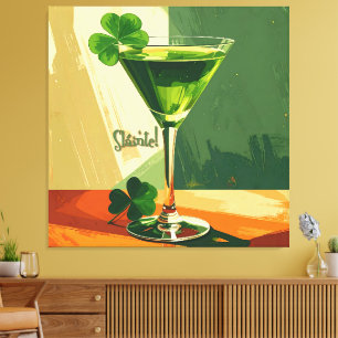 Mid Century Modern Shamrock Martini Sláinte!  Leinwanddruck