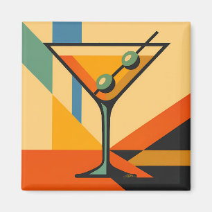 Mid Century Modern Sonnenaufgang Bauhaus Martini Magnet