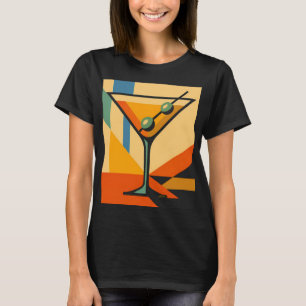 Mid Century Modern Sonnenaufgang Bauhaus Martini T-Shirt