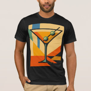 Mid Century Modern Sonnenaufgang Bauhaus Martini T-Shirt