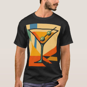 Mid Century Modern Sonnenaufgang Bauhaus Martini T-Shirt