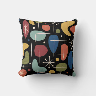 Mid-Century-Modern-Sonnenstrahl-Muster Kissen