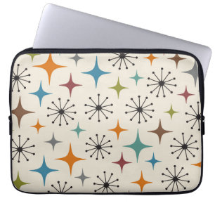 Mid-Century-Modern-Sonnenstrahl-Muster Laptopschutzhülle