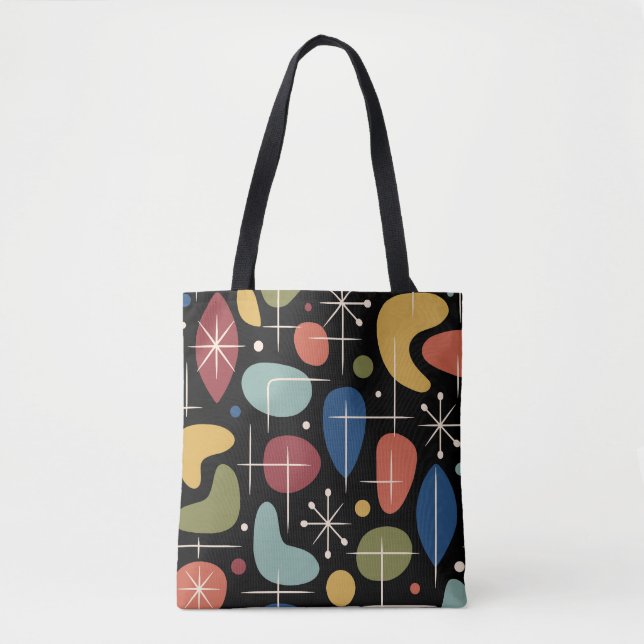 Mid-Century-Modern-Sonnenstrahl-Muster Tasche (Vorderseite)