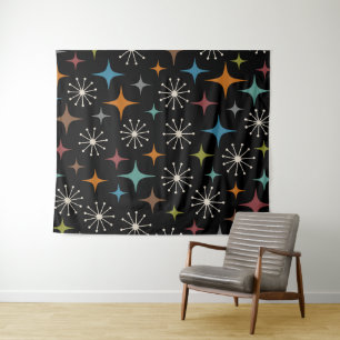 Mid-Century-Modern-Sonnenstrahl-Muster Wandteppich