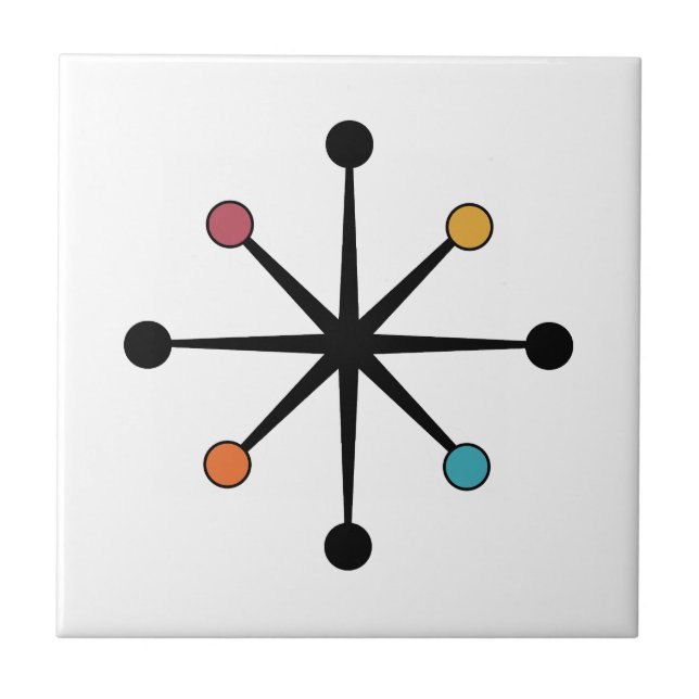 Mid Century Modern Starburst Fliese (Vorderseite)