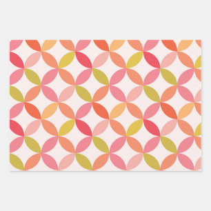 Mid-Century-Modern-Sternenexplosion-Kreis Geschenkpapier Set
